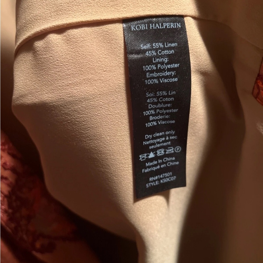 Kobi Halperin Paige Linen-Blend Topper XXL MSRP $798 New - Picture 6 of 10